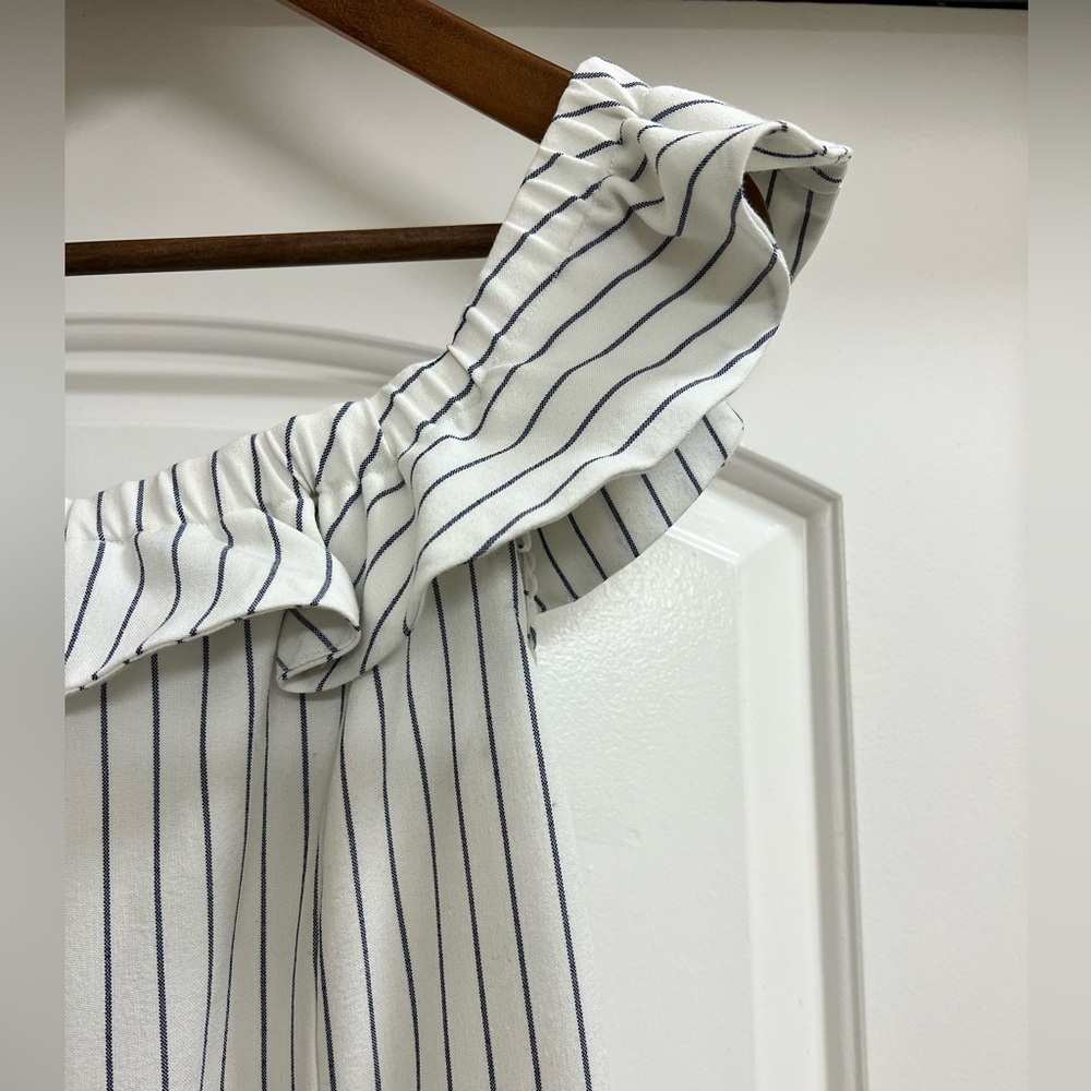 English Factory Off the Shoulder Ruffled Striped Jumpsuit - Picture 5 of 11